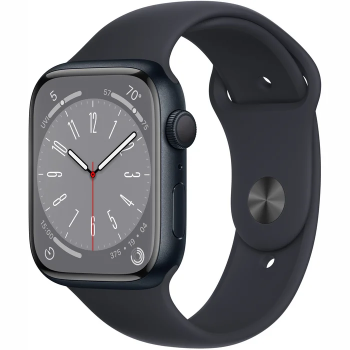 Viedpulkstenis Apple Watch Series 8 GPS 41mm Midnight Aluminium Case with Midnight Sport Band [Mazlietots]